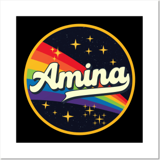 Amina // Rainbow In Space Vintage Style Posters and Art